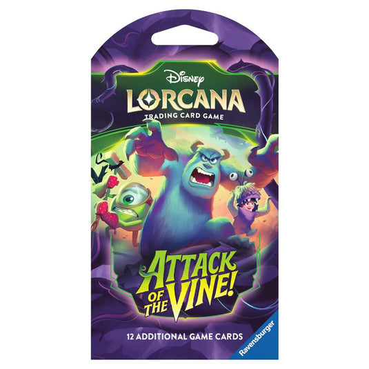 Disney Lorcana TCG Attack of the Vine! sleeved booster pack featuring Sulley and Boo artwork