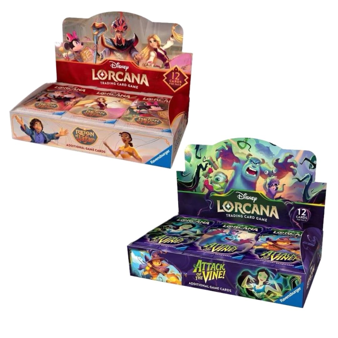 Disney Lorcana TCG: Attack of the Vine! + Reign of Jafar Booster Box Bundle