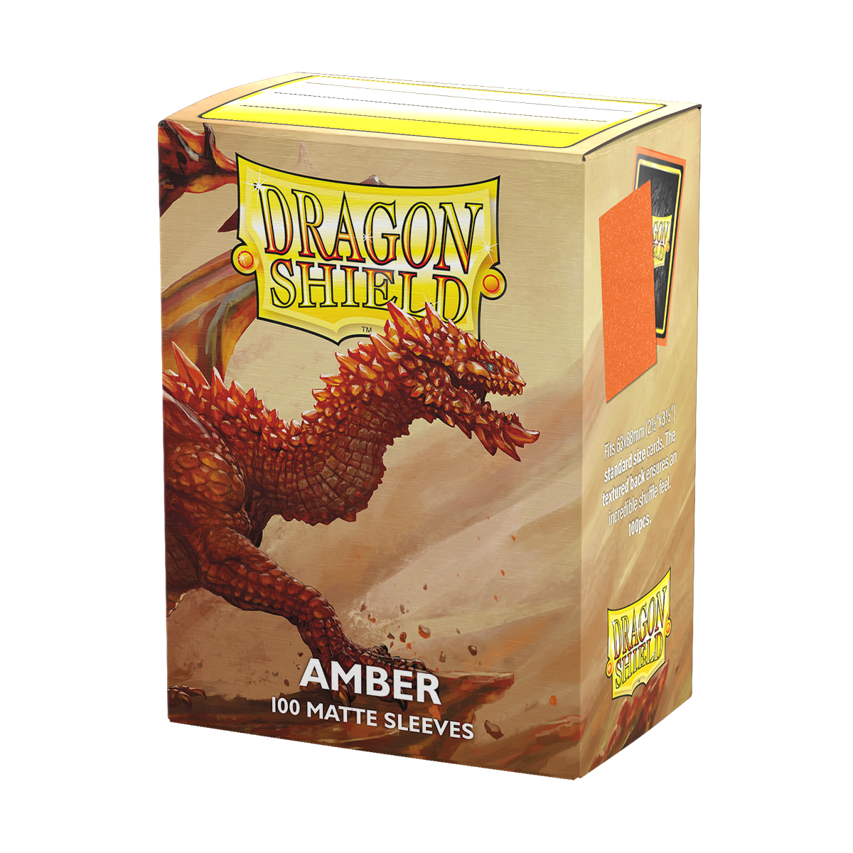 Dragon Shield Amber Matte Sleeves – Standard Size 100 Count