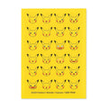 Pokémon Center Pikachu Moods card sleeve with yellow grid of Pikachu expressions