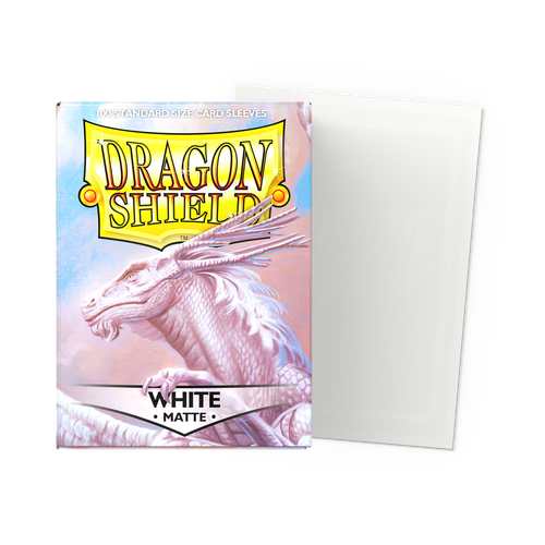 Dragon Shield White Matte Sleeves – Standard Size 100 Count