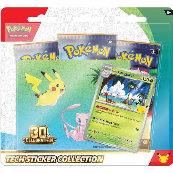 Pokémon TCG 30th Celebration Tech Sticker Collection featuring Alolan Exeggutor